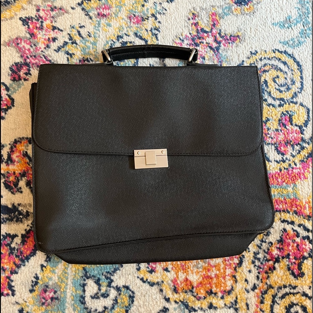 Black Pleather Briefcase